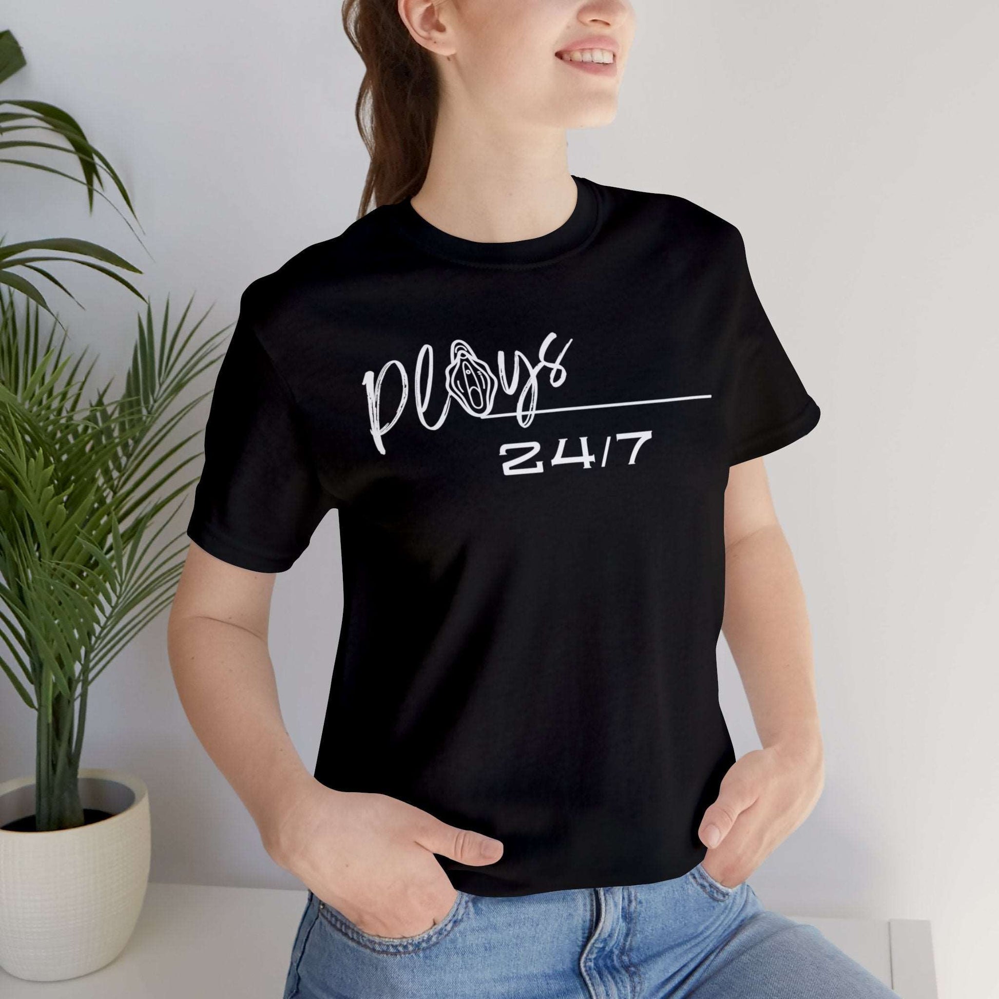 This Pussy Plays 24/7 Graphic T-Shirt By Terrifically Tasteless Tee's