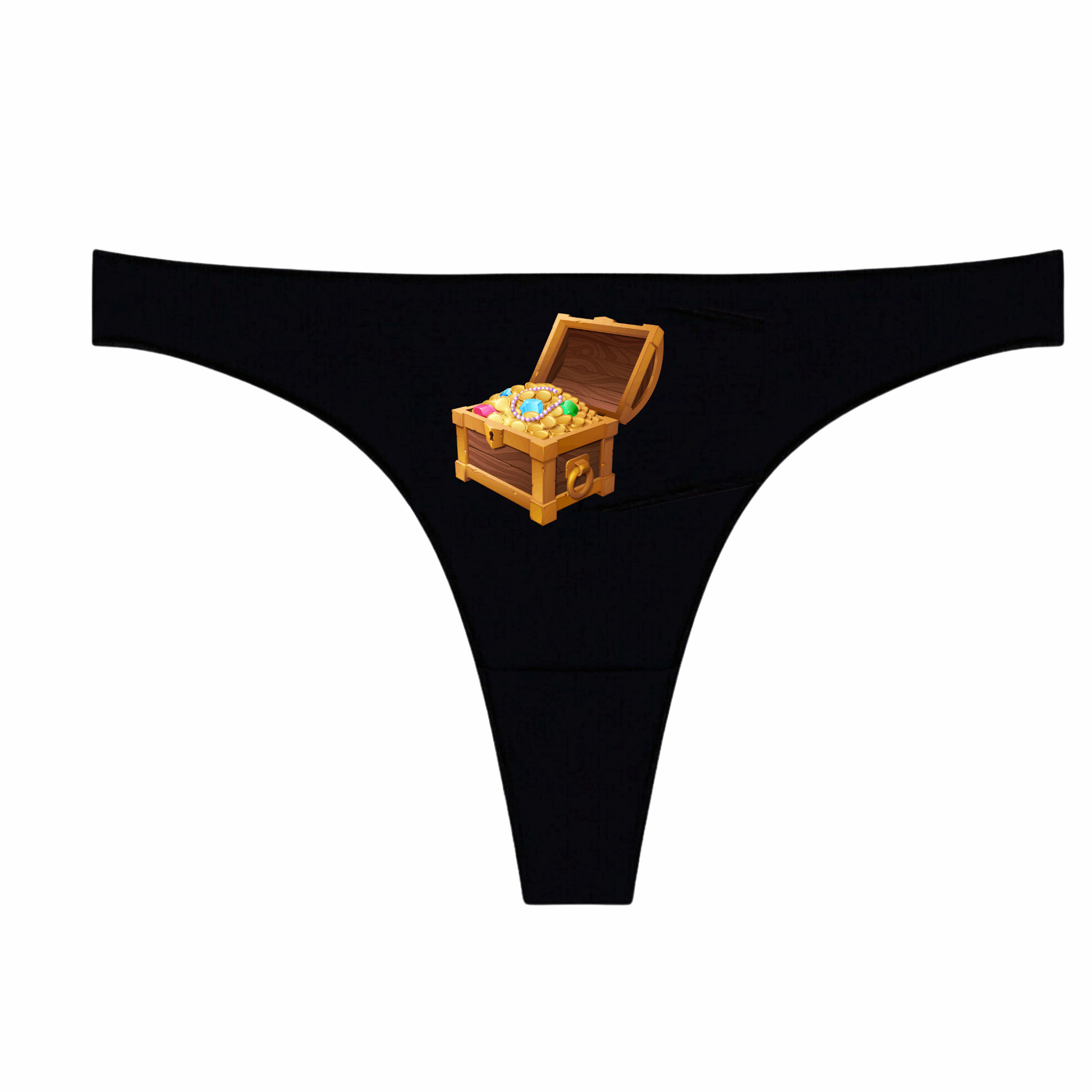 Funny Treasure Chest Black Thong