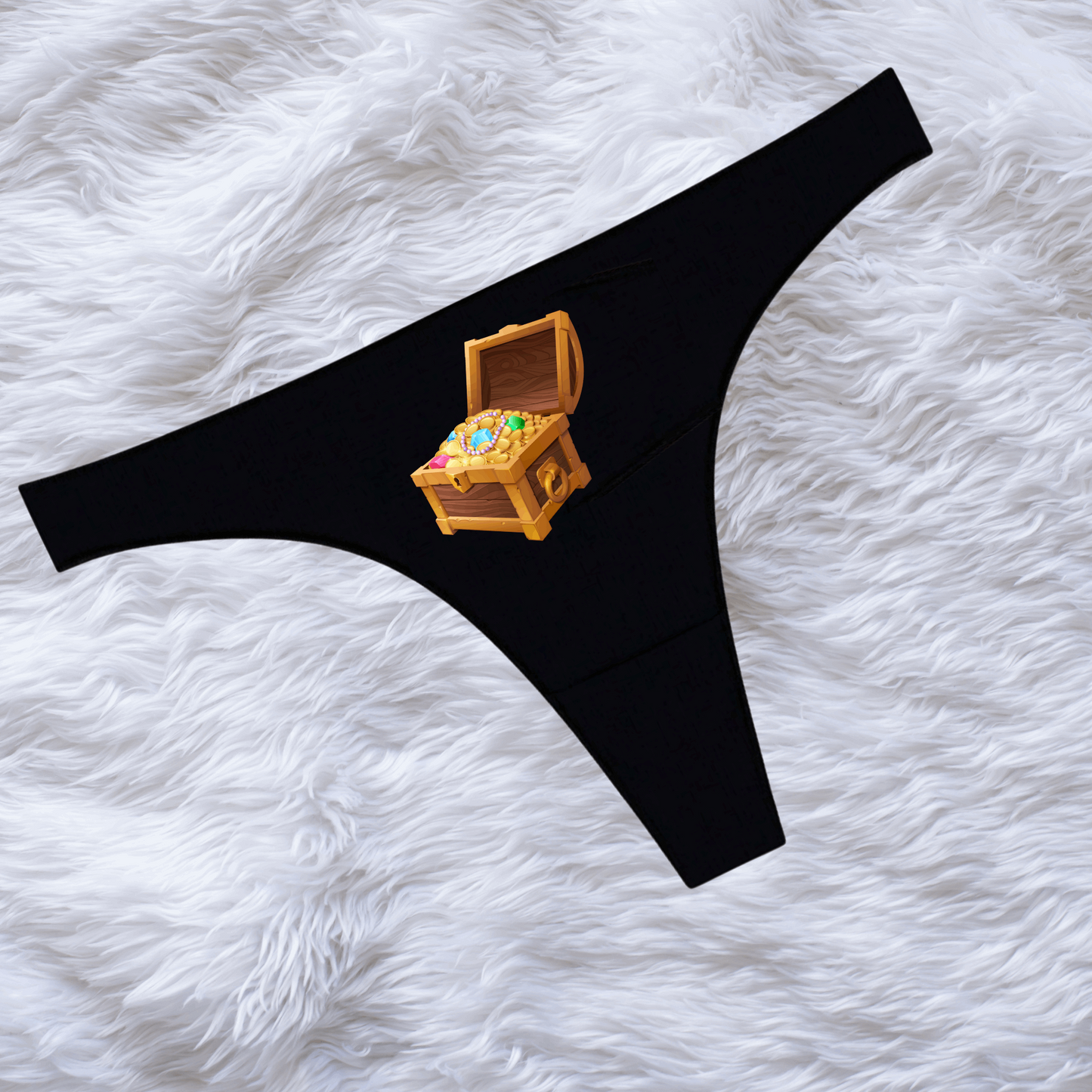 Funny Treasure Chest Black Thong