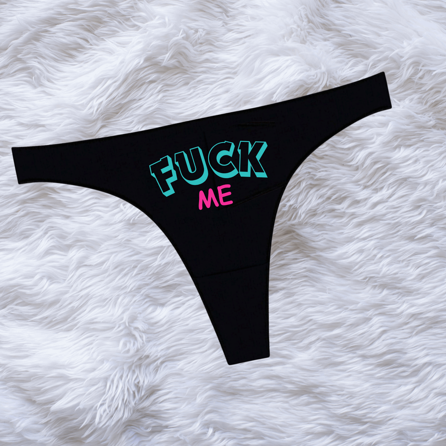 Fuck Me Funny Black Thong