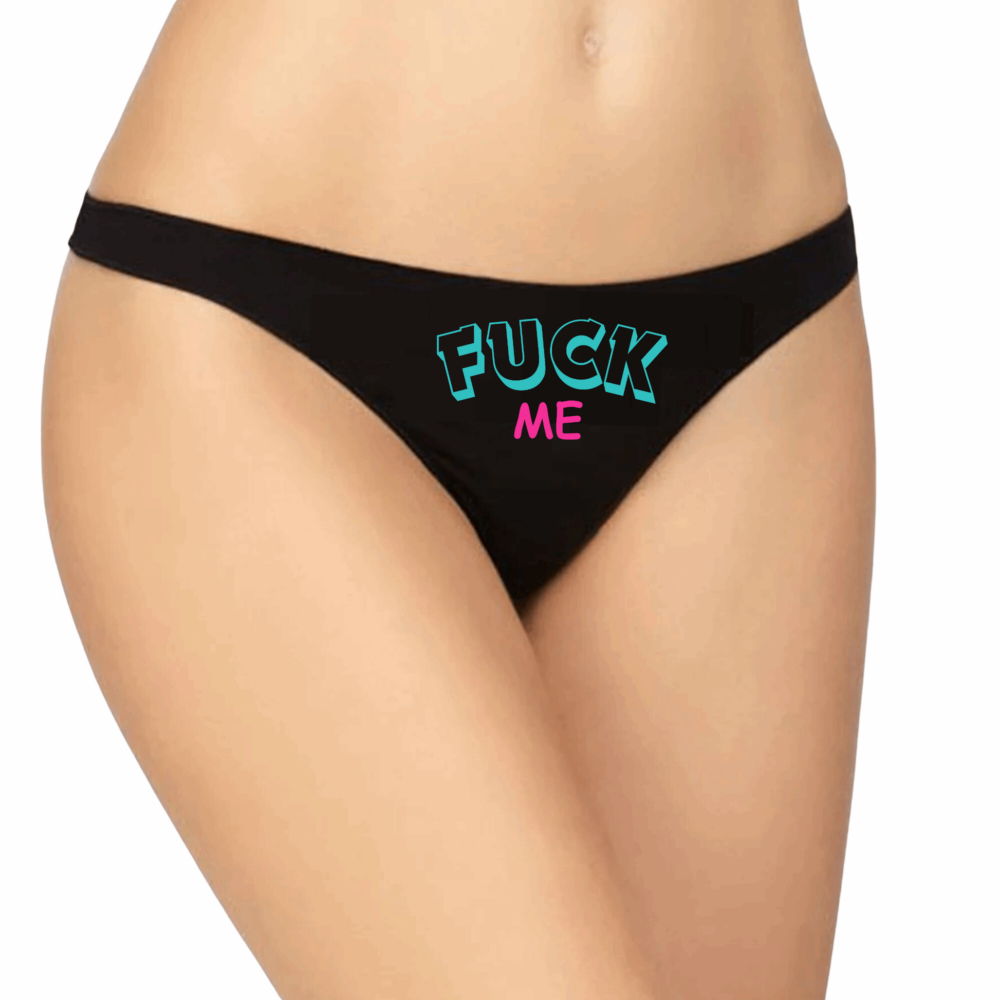 Fuck Me Funny Black Thong