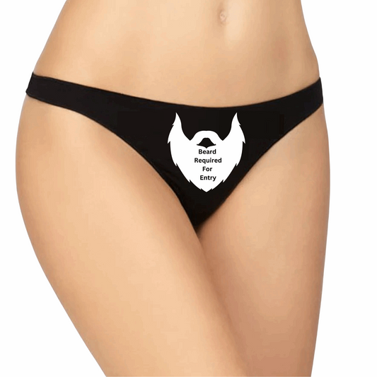 Beard Required for Entry Funny Black Thong