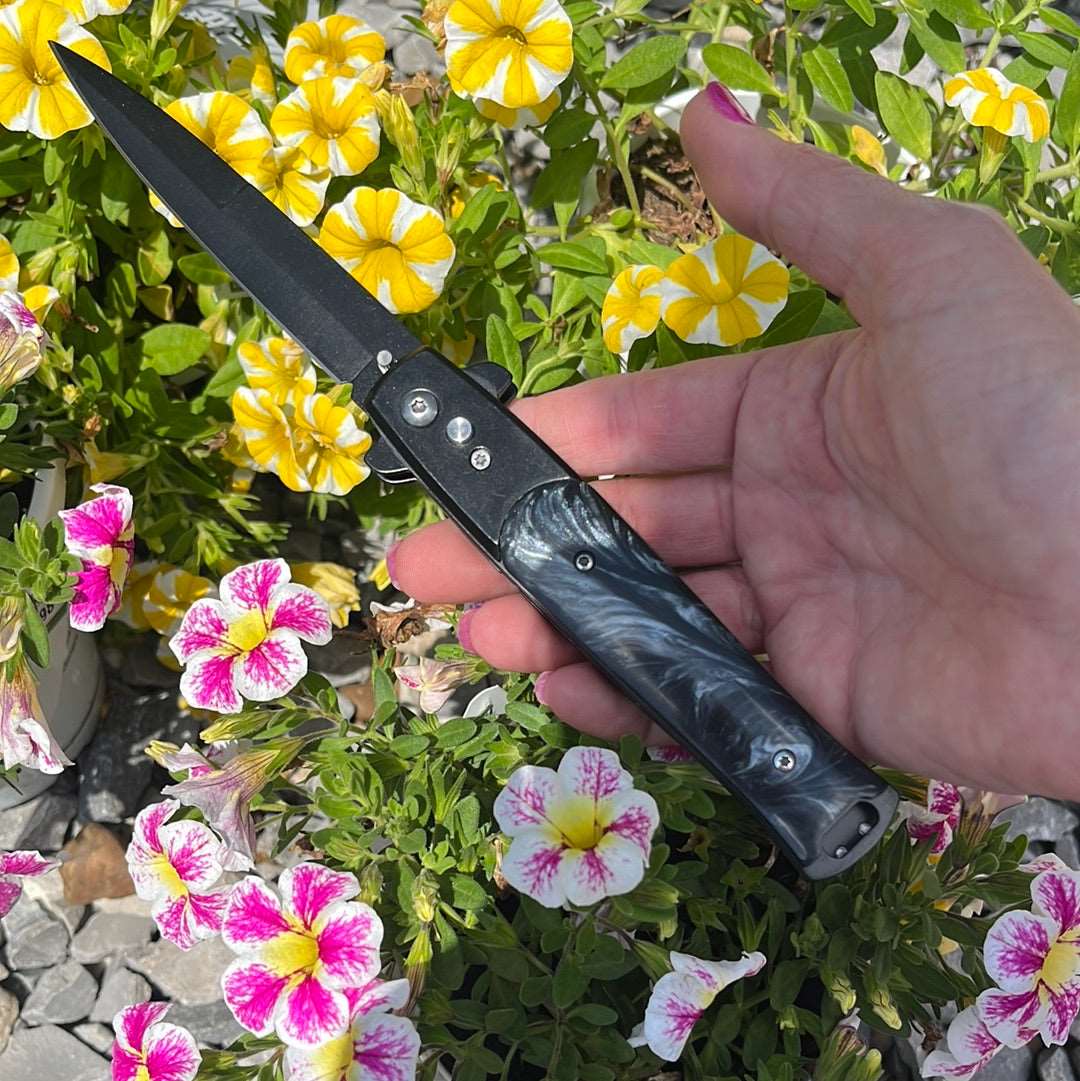 4” Black Switch Blade Stiletto